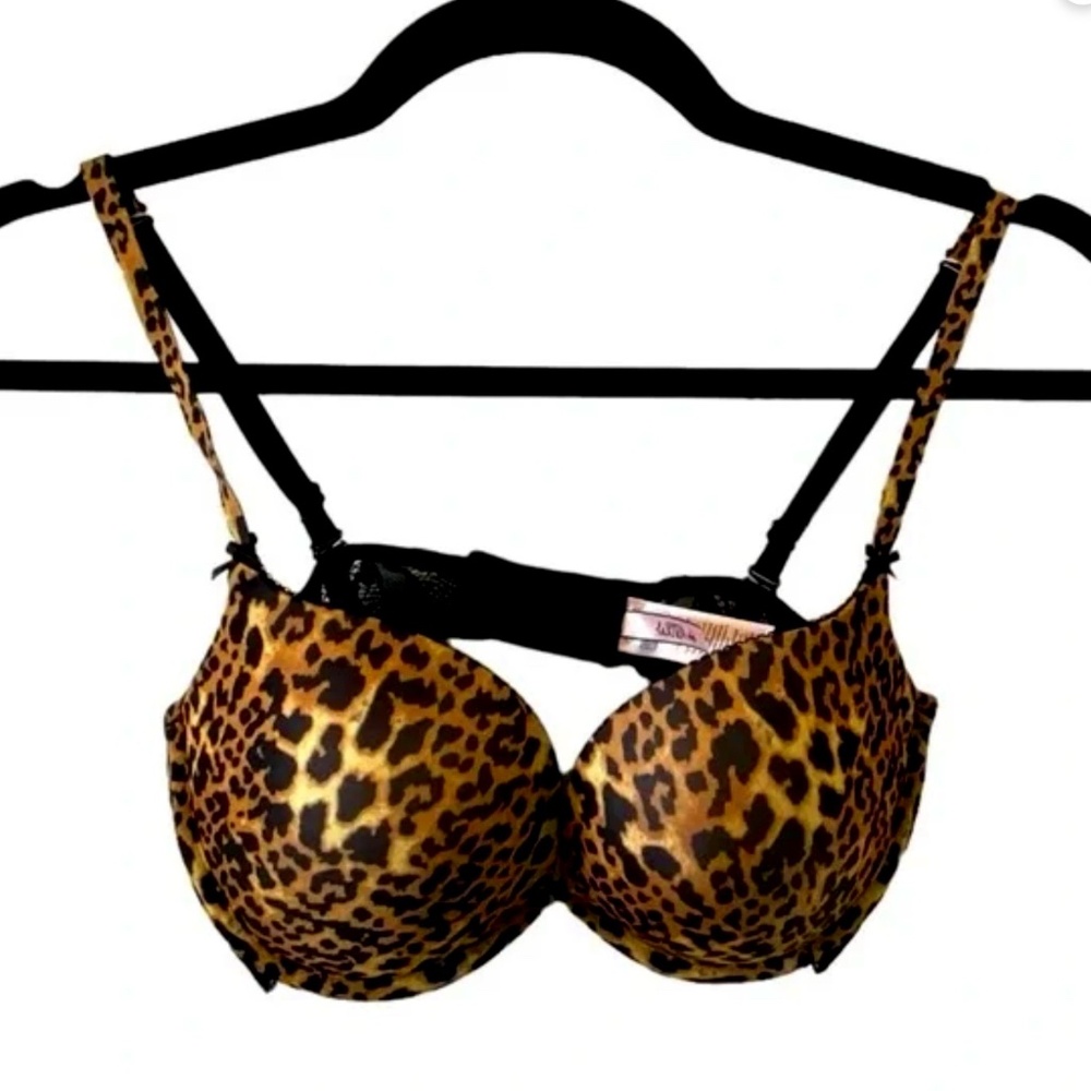 La Senza 32D Leopard Print Padded Lace Bra